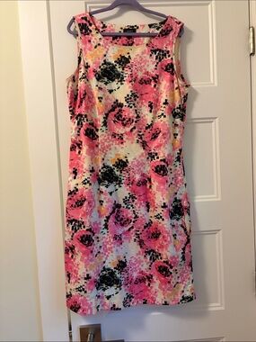 Lindex Sleeveless Floral Print 100% cotton Dress - Pink Multicolor
